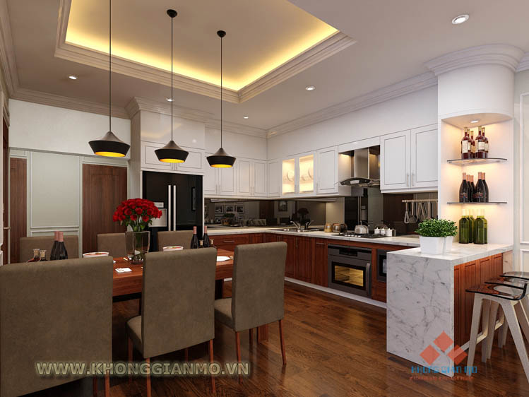 NỘI THẤT PHÒNG BẾP CHUNG CƯ OCT3 RESCO CỔ NHUẾ