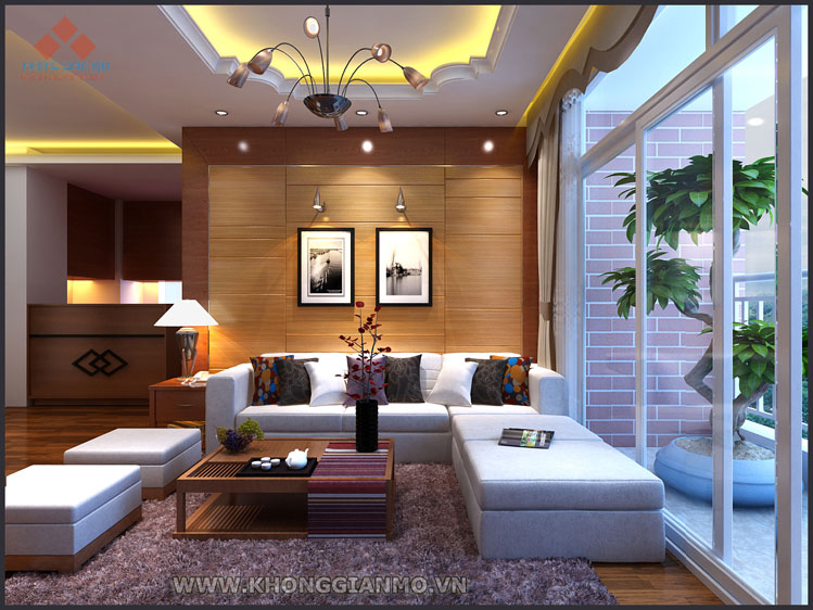 Thiết kế nội thất phòng khách - chung cư chú Khương-2