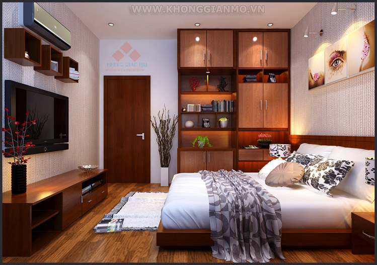 Thiết kế nội thất phòng ngủ con trai - chung cư chú Khương-1