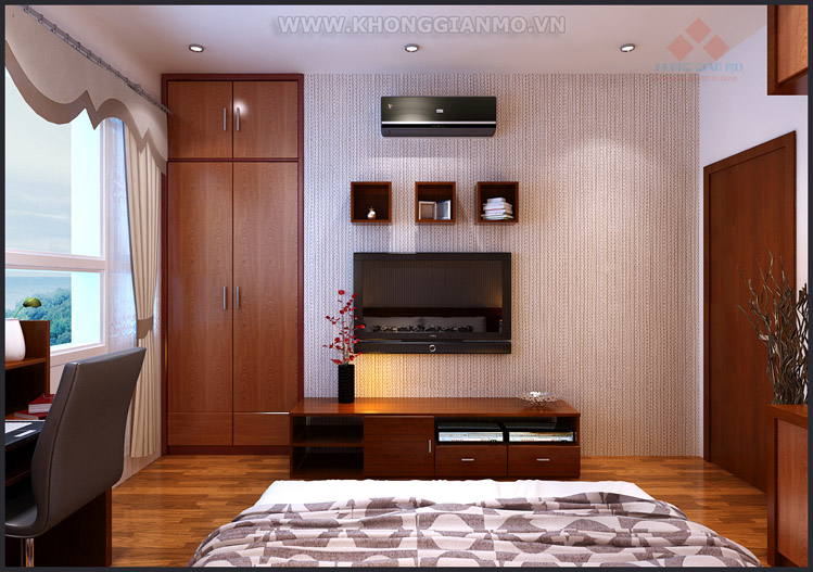 Thiết kế nội thất phòng ngủ con trai - chung cư chú Khương-2