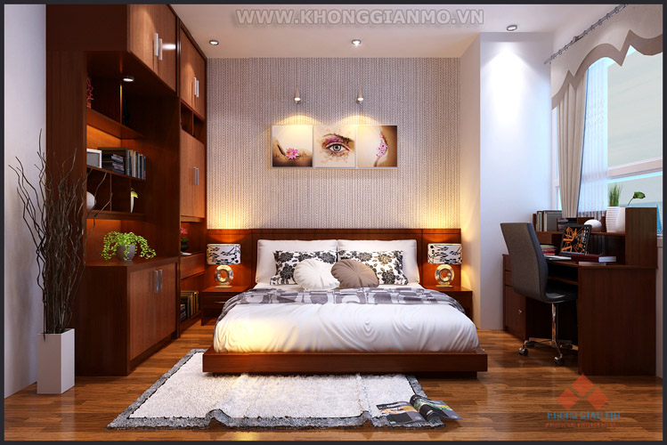 Thiết kế nội thất phòng ngủ con trai - chung cư chú Khương-3